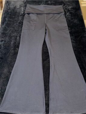 Aerie Offline Women's Large Black High Rise Fold Over Pants Y2K style